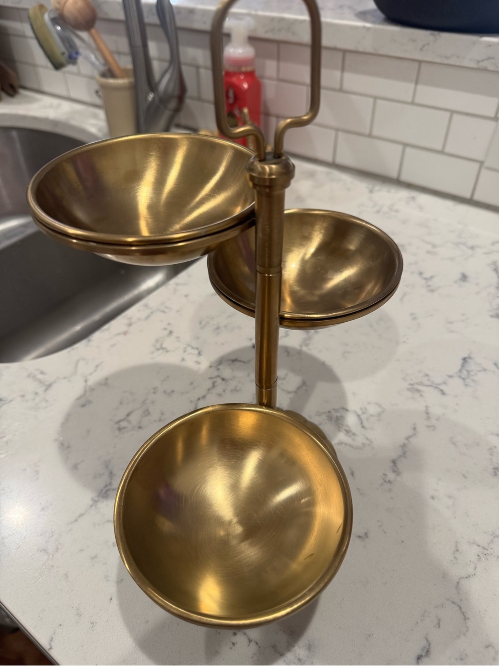 Hearth & Hand Brass-Tone 3-Tier Serving Stand